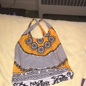 Functional cotton shoulder bag